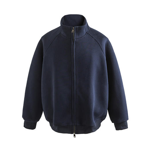 丁摩 春秋季美式复古立领开衫卫衣男女同款百搭上衣休闲拉链潮流外套5ZF-005 商品图5