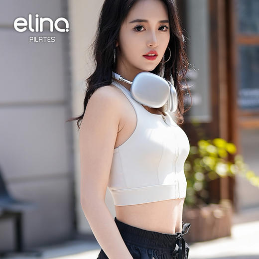 一恋•普拉提 2025春季新款前拉链高强度网纱跑步运动文胸弹扣设计防震瑜伽内衣QC5003 商品图5