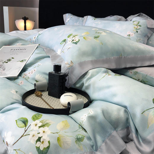 自然醒轻奢高级感凉感夏季裸睡透气50支天丝四件套金太阳100莱赛尔床品床单被套床上用品KY 商品图9