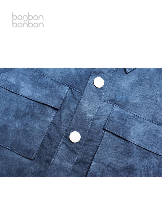 扎染廓形大口袋衬衫短裤套装 商品图3