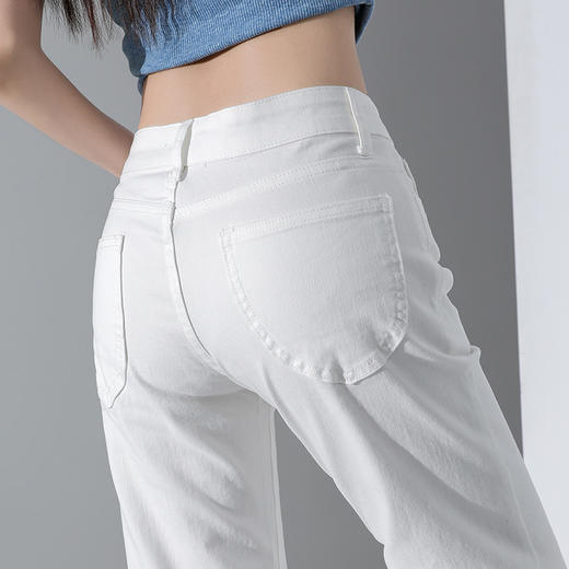 罗蒙女士四季款牛仔裤修身微喇百搭显瘦长裤休闲通勤时尚女裤 商品图4