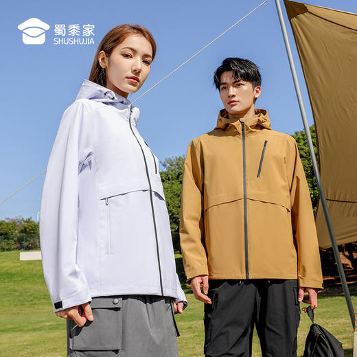 【防泼水透湿风衣外套】男女同款户外登山外套连帽宽松休闲上衣 WT501 商品图7