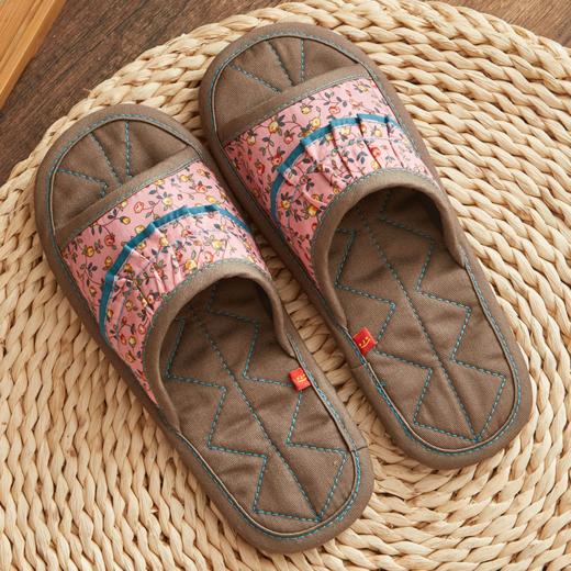 （穿上就不想脱下来）手工千层底超静音软底布艺拖鞋  女款 商品图1