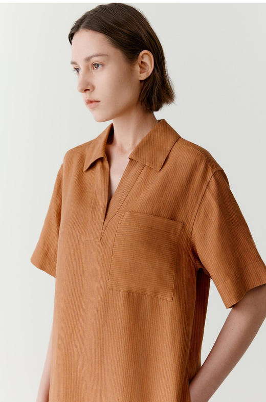 【高品质私服】【IC色织亚麻平纹及膝连衣裙】直筒廓形休闲合身，兼具优雅舒适N0923-CC【无标出货 介意慎拍】 商品图6