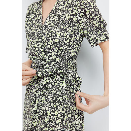 【商场同款】诗凡黎v领碎花连衣裙2024夏新款漂亮中长裙3F4290241 商品图3