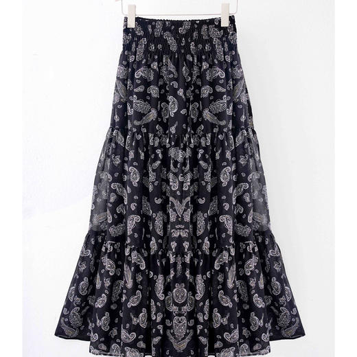 顺丰包邮42017洛诗琳2025春季新款赫本风高腰A字碎花半身裙25293 商品图3