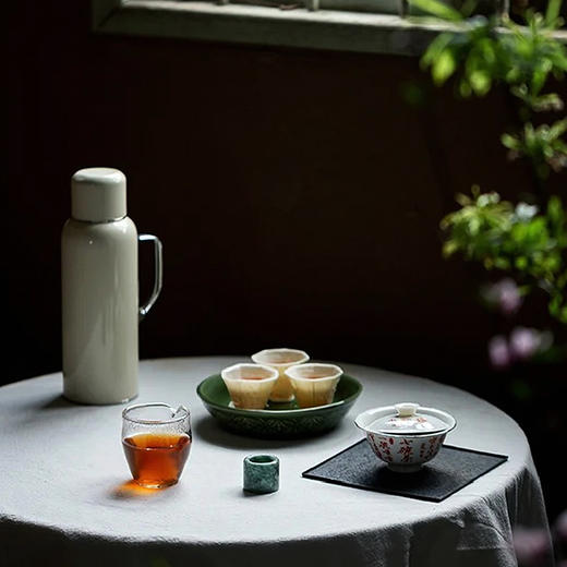 手拓桃花八方高足杯 瓷器 商品图1