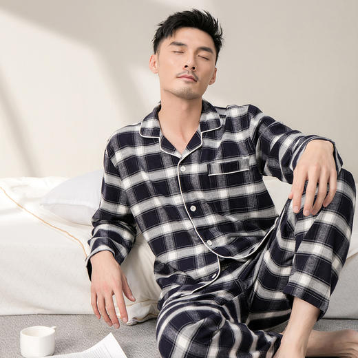 康妮雅男式长袖长裤开襟套装 商品图4