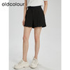oldcolour夏季新款撞色拼接简约气质高腰宽松休闲短裤女Q220702A1 商品缩略图1