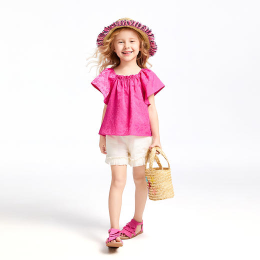 【实体店同款】女童全腰梭织短裤夏季新款安奈儿童装XG526701 商品图3