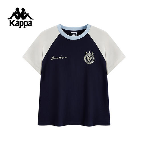 Kappa卡帕背靠背夏季运动t恤女2025新款纯棉圆领短袖休闲透气上衣K0F42TD16 商品图2