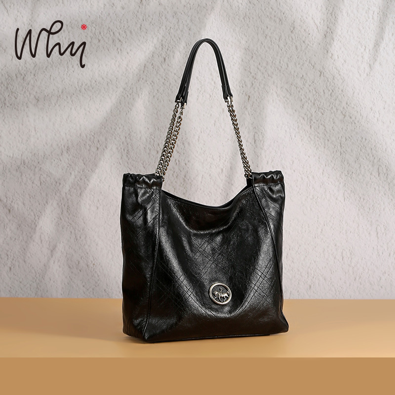 Why女包小众设计垃圾袋包慵懒风菱格流浪包高级感大容量链条包YA5371