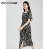 oldcolour夏季新款设计感小众气质不规则短袖碎花连衣裙Q281022A1 商品缩略图1