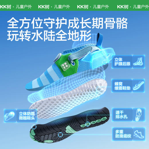 KK树儿童沙滩鞋海边男童女孩溯溪鞋防滑防割夏季宝宝游泳透气速干小小逐浪者溯溪鞋 商品图3