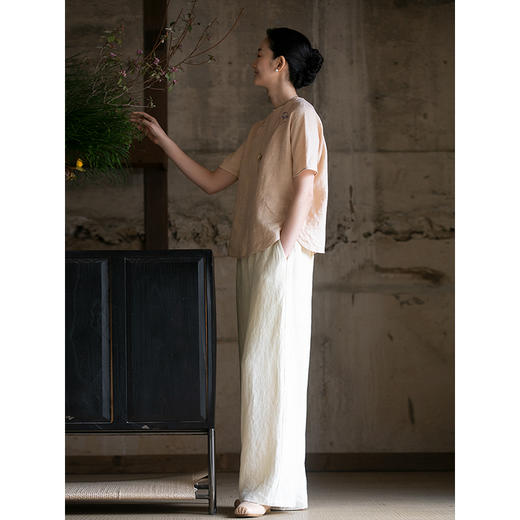 牧衣游原创 汉麻裤子女夏新款清凉透气柔软宽松百搭休闲裤 枕函歆 商品图1