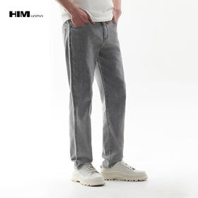 HIM漢崇  复古做旧磨边牛仔裤时尚百搭直筒男士休闲长裤 2026春季