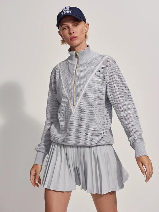 Varley - Calva Knit - Pearl Blue - 女装 - 半拉链卫衣 - 珍珠蓝 商品图4