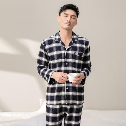 康妮雅男式长袖长裤开襟套装 商品图5