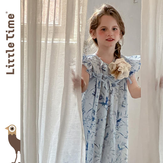 连衣裙法式小众甜美木耳边飞飞袖碎花衬衫女童2025春夏新款 商品图4