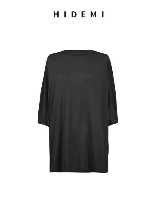 HIDEMI皮肤衣系列新款凉感超薄清透圆领宽松慵懒短袖面膜t恤 骑士蓝/自然白/浅花灰/锡器灰/黑色 商品图14