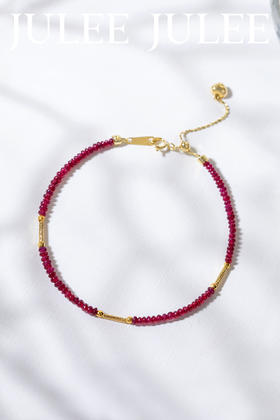 JULEE JULEE茱俪 18K黄金红宝石手链