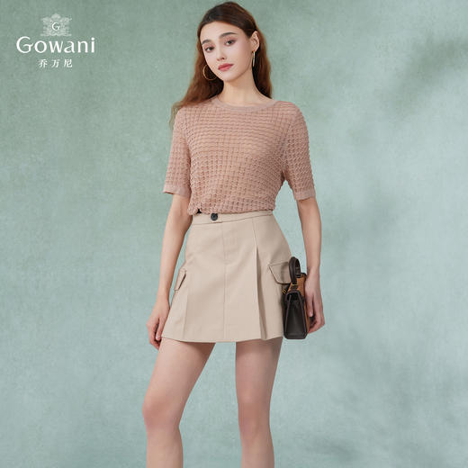 乔万尼针织衫薄款女新款短袖高端冰丝上衣EI2M827 商品图1