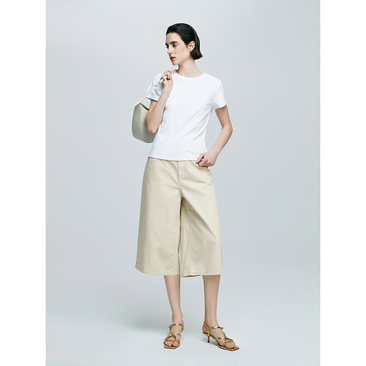 棉仓363624006-初棉环保水洗直筒显瘦七分牛仔裤 商品图1