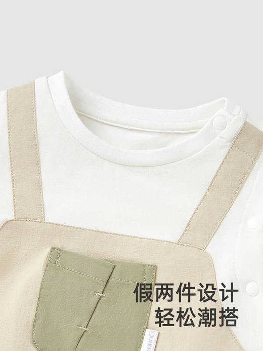英氏婴儿衣服夏季速干透气男宝宝假两件连体衣外出服YRHBJ2R019A 商品图2