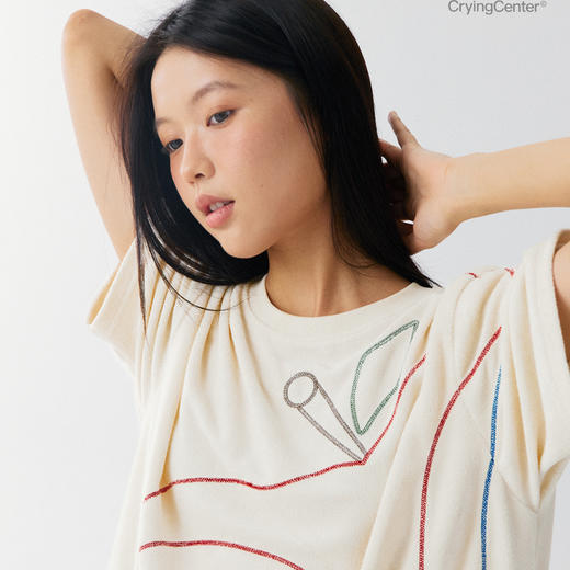 CryingCenter 3C苹果毛巾锁链绣T恤 哭喊中心 商品图1