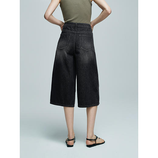 棉仓363624006-初棉环保水洗直筒显瘦七分牛仔裤 商品图2