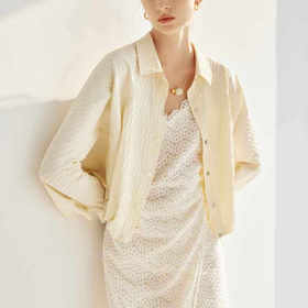 顺丰包邮40221洛诗琳春季新款肌理感抗皱阔型短款休闲外套女300