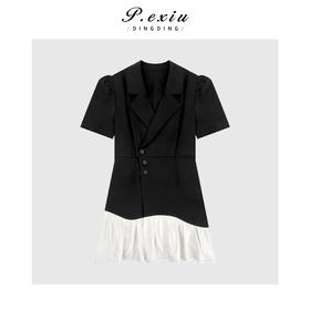 04-3潘依绣丁丁宠粉法式高级感西装拼接连衣裙M8693