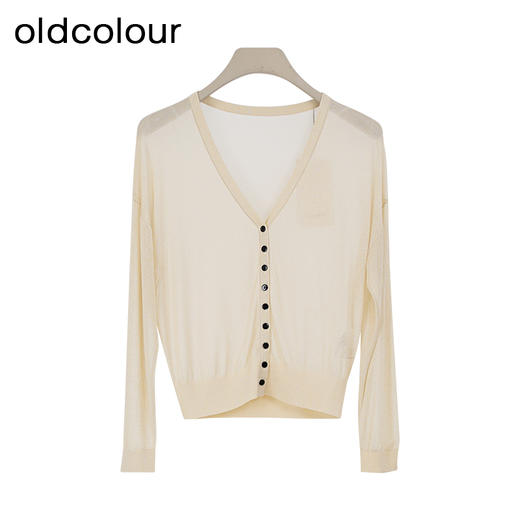 oldcolour夏季新款薄款气质时尚通勤V领上衣短外套女Q240501A1 商品图4