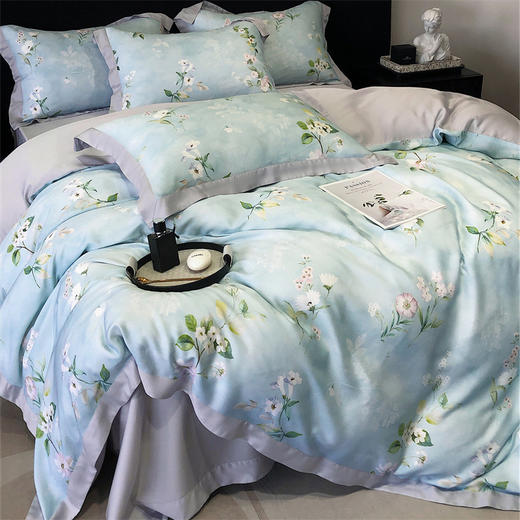 自然醒轻奢高级感凉感夏季裸睡透气50支天丝四件套金太阳100莱赛尔床品床单被套床上用品KY 商品图3