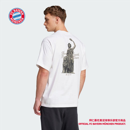 【官网同款】拜仁慕尼黑足球俱乐部丨春夏白色BSTN联名男女休闲短袖印花T恤 商品图1