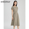 oldcolour夏季新款设计感小众高腰A字中长款短袖连衣裙Q281005A1 商品缩略图2