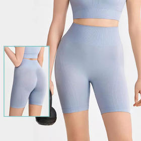 【限时秒】YOGACODE【火树银花系列】紧身高腰蜜桃臀瑜伽短裤透气无缝一体织健身裤DWS115456