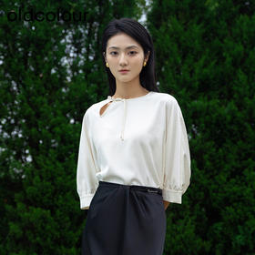 oldcolour夏季新款新中式简约气质百搭中袖套头衬衫女Q220111A1
