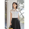 剩S/M/L/XL 米思阳2025夏季新款简约气质亚麻衬衣无袖直筒蕾丝拼接百搭衬衫上衣女1729 商品缩略图0