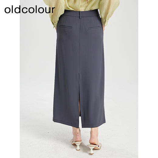 oldcolour夏季新款气质通勤高腰显瘦垂感西装半身长裙女Q240608A1 商品图4