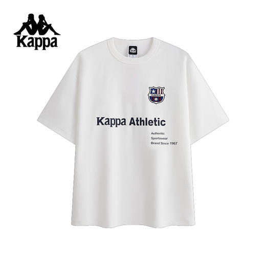 Kappa卡帕背靠背夏季运动短袖t恤男2025新款针织透气半袖休闲上衣K0F32TD15 商品图1