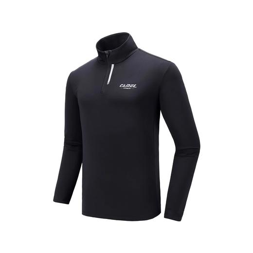 【109元2件】骆驼2025秋季新款运动服男士加绒立领长袖t恤速干跑步健身训练服 C14CAVZ610 商品图3