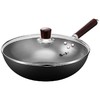 张小泉 精铁老式家用0涂层经典炒锅不粘锅健康超轻平底锅带锅盖款 商品缩略图6