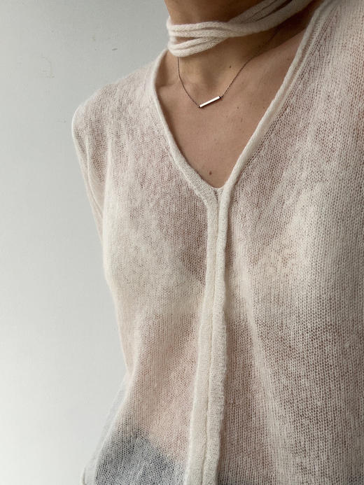 TU｜C05AW24-KW03 领带超轻套头针织上衣 [ 黑BK00 / 白WT00 / 棕BR00 ] 商品图5