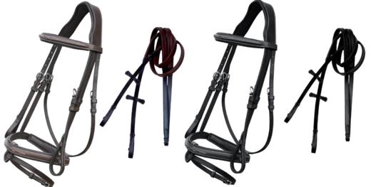 牛皮水勒僵欧洲进口骑马缰绳马术装备马匹用具骑马装备1047QS 商品图2