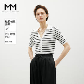 【商场同款】麦檬Polo领+V开舒适套头短毛衫5F4131481