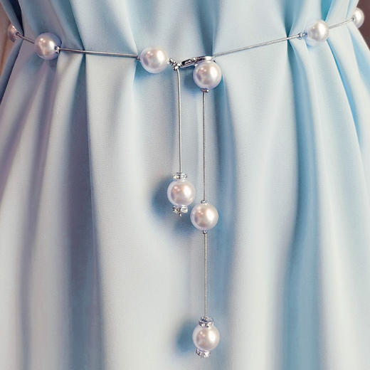 雀说链条细腰带女连衣裙腰链收腰夏季配饰配裙子珍珠百搭装饰腰带配件AL3375 商品图5