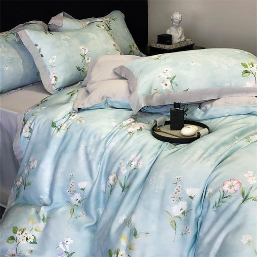 自然醒轻奢高级感凉感夏季裸睡透气50支天丝四件套金太阳100莱赛尔床品床单被套床上用品KY 商品图5