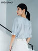 oldcolour夏季新款纯色简约宽松V领薄款百搭短袖衬衫女Q250102A1 商品缩略图4