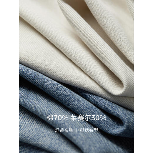 棉仓363619002-初棉垂感宽松直筒八分牛仔裤 商品图3